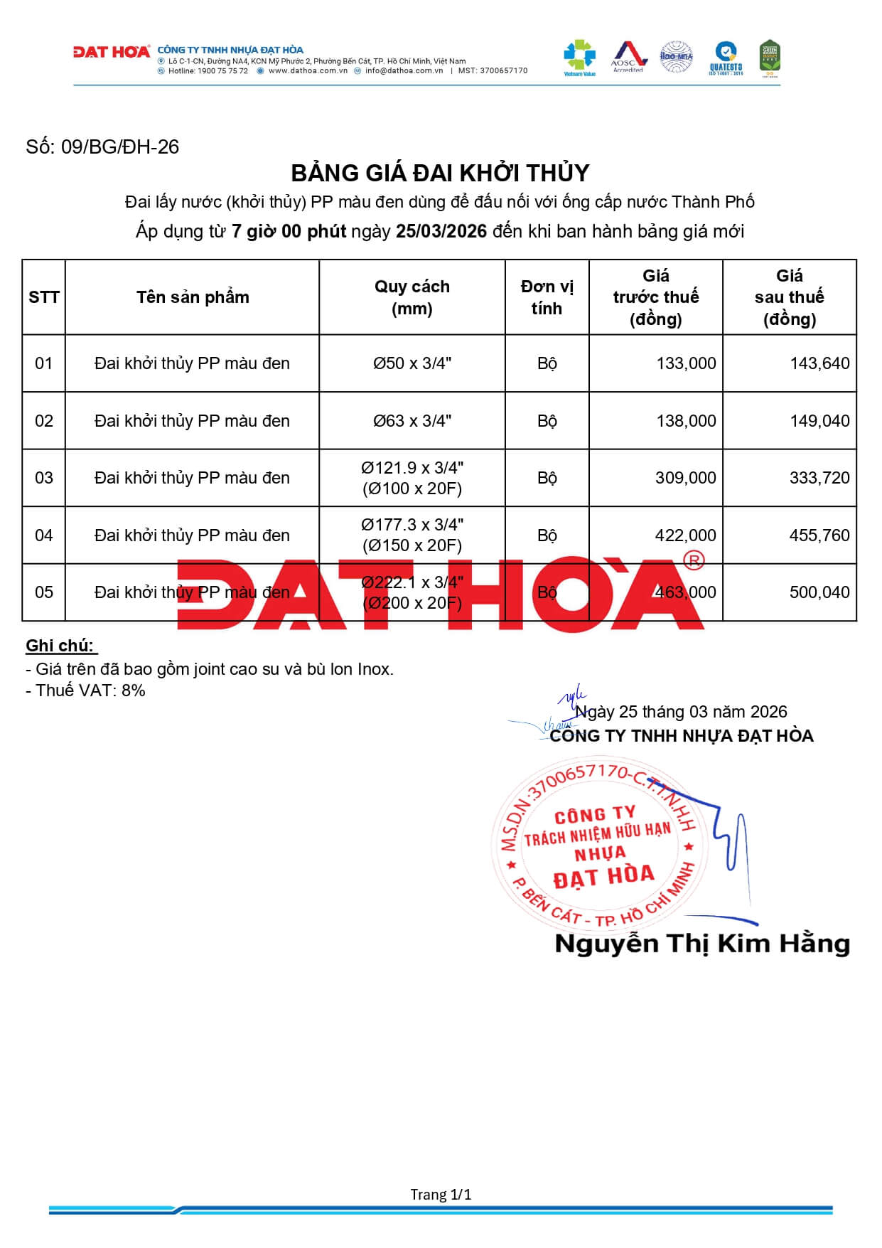 09 Bang Gia Dai Khoi Thuy