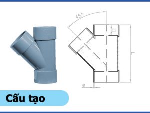 Cấu tạo sản phẩm chữ y 45 độ mỏng uPVC - Ống nhựa Đạt Hòa