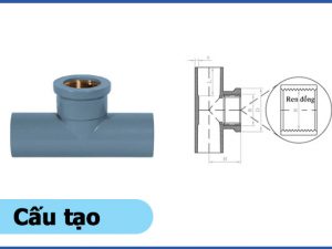 Cấu tạo sản phẩm tê răng trong và giảm ren đồng - Ống nhựa Đạt Hòa