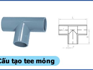 Cấu tạo sản phẩm tee mỏng uPVC phi 21 - phi 34