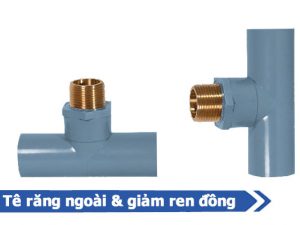 Sản phẩm tê răng ngoài & giảm ren đồng - Phụ kiện uPVC nhựa Đạt Hòa