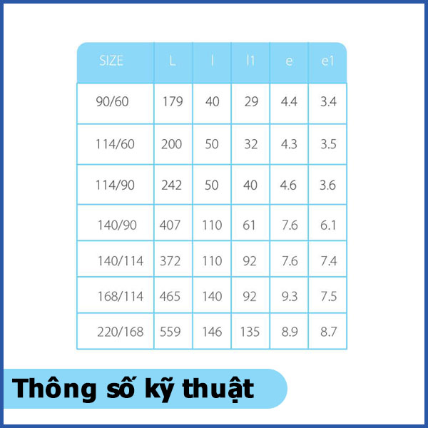 Thông số kỹ thuật sản phẩm chữ y 45 độ uPVC - Phụ kiện nhựa uPVC