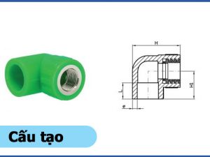 Cấu tạo sản phẩm co 90 độ răng trong PPR - Ống nhựa Đạt Hòa